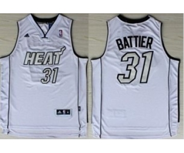 nba miami heat #31 battier white[number silver][revolution 30 swingman]