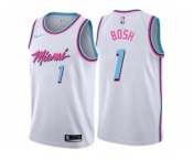 Women Nike Miami Heat #1 Chris Bosh Swingman White NBA Jersey - City Edition