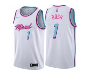 Women Nike Miami Heat #1 Chris Bosh Swingman White NBA Jersey - City Edition