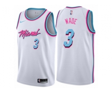 Women Nike Miami Heat #3 Dwyane Wade Swingman White NBA Jersey - City Edition