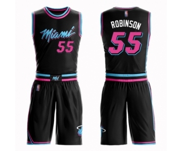 Women's Miami Heat #55 Duncan Robinson Swingman Black Basketball Suit Jersey - City Edition