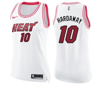 Women's Nike Miami Heat #10 Tim Hardaway Swingman White Pink Fashion NBA Jersey