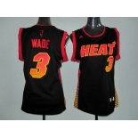 women nba jerseys miami heat #3 wade black[limited edition]