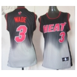 women nba miami heat #3 wade black-grey