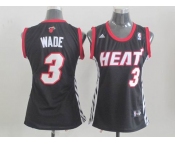 women nba miami heat #3 wade black