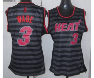 women nba miami heat #3 wade grey[black strip]