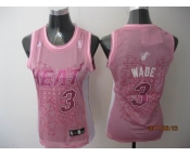women nba miami heat #3 wade pink