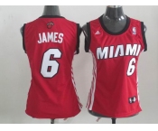 women nba miami heat #6 james red