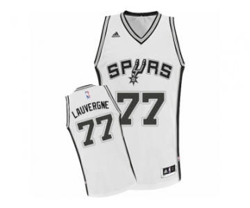 Men Adidas San Antonio Spurs #77 Joffrey Lauvergne Swingman White Home NBA Jersey