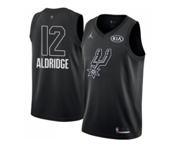 Men Nike San Antonio Spurs #12 LaMarcus Aldridge Black NBA Jordan Swingman 2018 All-Star Game Jersey