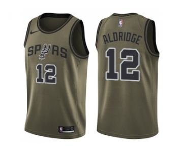 Men Nike San Antonio Spurs #12 LaMarcus Aldridge Green Salute to Service NBA Swingman Jersey