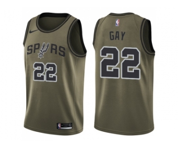 Men Nike San Antonio Spurs #22 Rudy Gay Green Salute to Service NBA Swingman Jersey