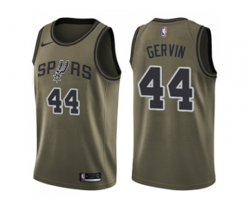 Men Nike San Antonio Spurs #44 George Gervin Green Salute to Service NBA Swingman Jersey