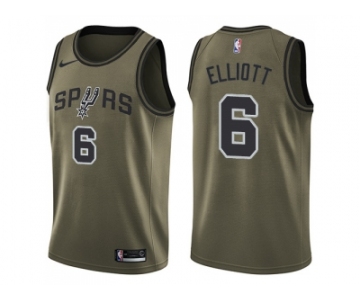 Men Nike San Antonio Spurs #6 Sean Elliott Green Salute to Service NBA Swingman Jersey