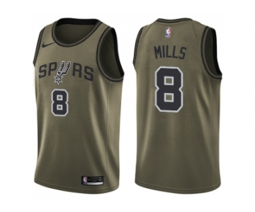 Men Nike San Antonio Spurs #8 Patty Mills Green Salute to Service NBA Swingman Jersey