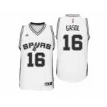 Men San Antonio Spurs #16 Pau Gasol New Swingman Home White Jersey