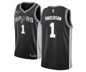 Men's Nike San Antonio Spurs #1 Kyle Anderson Swingman Black Road NBA Jersey - Icon Edition