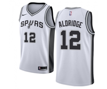 Men's Nike San Antonio Spurs #12 LaMarcus Aldridge Swingman White Home NBA Jersey - Association Edition