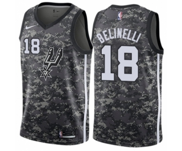 Men's Nike San Antonio Spurs #18 Marco Belinelli Authentic Camo NBA Jersey - City Edition