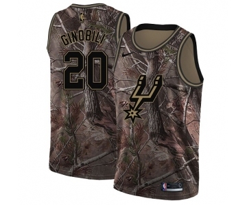 Men's Nike San Antonio Spurs #20 Manu Ginobili Swingman Camo Realtree Collection NBA Jersey