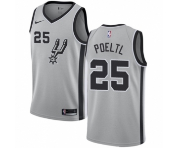 Men's Nike San Antonio Spurs #25 Jakob Poeltl Authentic Silver NBA Jersey Statement Edition