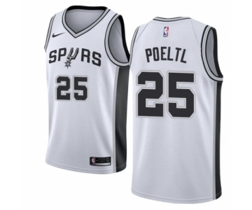 Men's Nike San Antonio Spurs #25 Jakob Poeltl Authentic White NBA Jersey - Association Edition