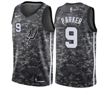 Men's Nike San Antonio Spurs #9 Tony Parker Authentic Camo NBA Jersey - City Edition