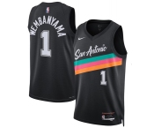 Men's San Antonio Spurs #1 Victor Wembanyama Black 2025-26 City Edition Swingman Stitched Basketball Jersey Men's San Antonio Spurs #1 Victor Wembanyama Black 2025-26 City Edition Swingman Stitched Basketball Jersey