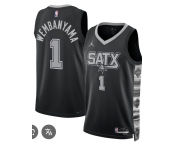 Men's San Antonio Spurs #1 Victor Wembanyama Black 2025 Statement Edition Stitched Basketball Jersey