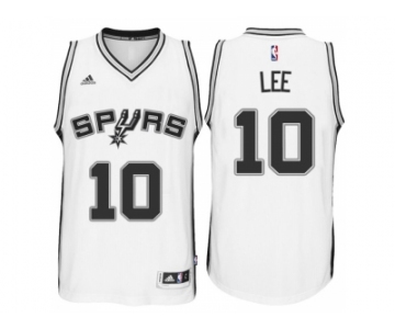 Men's San Antonio Spurs #10 David Lee New Swingman Home White Jersey