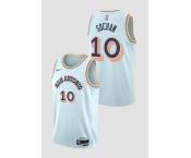 Men's San Antonio Spurs #10 Jeremy Sochan Light Blue 2024-25 City Edition Stitched Basketball Jersey