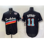 Men's San Antonio Spurs #11 Carter Bryant Black USA 250' Patch City Edition Stitched Baseball Jersey
