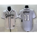 Men's San Antonio Spurs #11 Carter Bryant White USA 250' Patch Stitched Baseball Jersey Men's San Antonio Spurs #11 Carter Bryant White USA 250' Patch Stitched Baseball Jersey