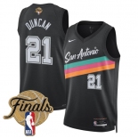 Men's San Antonio Spurs #21 Tim Duncan Black 2026 Finals Patch City Edition Stitched Basketball Jersey Men's San Antonio Spurs #21 Tim Duncan Black 2026 Finals Patch City Edition Stitched Basketball Jersey