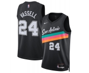 Men's San Antonio Spurs #24 Devin Vassell Black 2025-26 City Edition Swingman Stitched Basketball Jersey Men's San Antonio Spurs #24 Devin Vassell Black 2025-26 City Edition Swingman Stitched Basketball Jersey