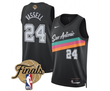 Men's San Antonio Spurs #24 Devin Vassell Black 2026 Finals Patch City Edition Stitched Basketball Jersey