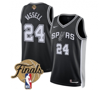 Men's San Antonio Spurs #24 Devin Vassell Black 2026 Finals Patch Icon Edition Stitched Basketball Jersey