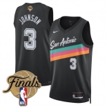 Men's San Antonio Spurs #3 Keldon Johnson Black 2026 Finals Patch City Edition Stitched Basketball Jersey Men's San Antonio Spurs #3 Keldon Johnson Black 2026 Finals Patch City Edition Stitched Basketball Jersey