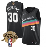 Men's San Antonio Spurs #30 Julian Champagnie Black 2026 Finals Patch City Edition Stitched Basketball Jersey Men's San Antonio Spurs #30 Julian Champagnie Black 2026 Finals Patch City Edition Stitched Basketball Jersey