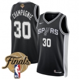 Men's San Antonio Spurs #30 Julian Champagnie Black 2026 Finals Patch Icon Edition Stitched Basketball Jersey