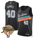 Men's San Antonio Spurs #40 Harrison Barnes Black 2026 Finals Patch City Edition Stitched Basketball Jersey
