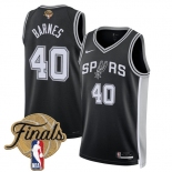 Men's San Antonio Spurs #40 Harrison Barnes Black 2026 Finals Patch Icon Edition Stitched Basketball Jersey