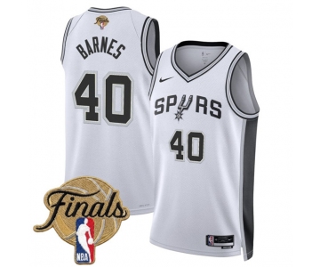 Men's San Antonio Spurs #40 Harrison Barnes White 2026 Finals Patch Association Edition Stitched Basketball Jersey