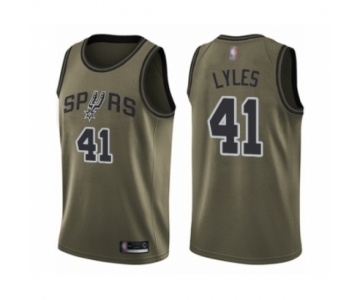 Men's San Antonio Spurs #41 Trey Lyles Swingman Green Salute to Service Basketball Jersey