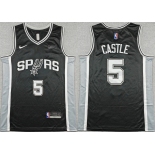 Men's San Antonio Spurs #5 Stephon Castle Black 2025-26 Icon Edition Stitched Basketball Jersey