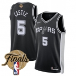 Men's San Antonio Spurs #5 Stephon Castle Black 2026 Finals Patch Icon Edition Stitched Basketball Jersey