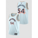 Men's San Antonio Spurs #54 Sandro Mamukelashvili Light Blue 2024-25 City Edition Stitched Basketball Jersey