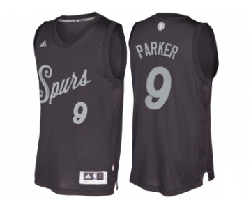Men's San Antonio Spurs #9 Tony Parker Black 2016 Christmas Day NBA Swingman Jersey