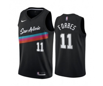 Men's San Antonio Spurs Black #11 Bryn Forbes Black City Edition Fiesta 2020-21 Stitched Basketball Jersey
