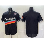 Men's San Antonio Spurs Blank Black USA 250' Patch City Edition Stitched Baseball Jersey